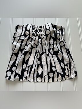 White House Black Market Womens Silk Top Strapless Silhouette 8 NEW 1938